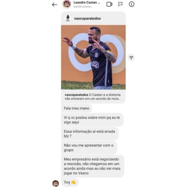 Castan não vestirá mais a camisa do Vasco
