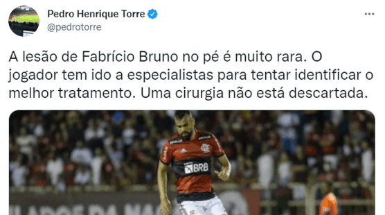 Informações do repórter Pedro Henrique Torre, da ESPN (Foto: Reprodução/Twitter)